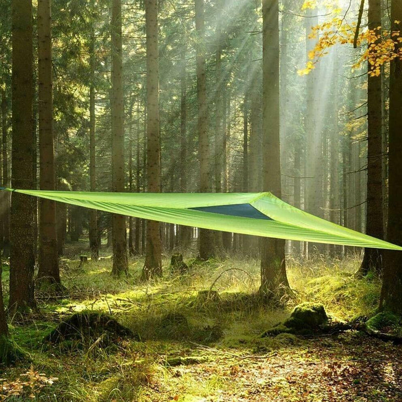 Triangle Hammock with Three-Point Anchor System and Elevated Sleeping Surface