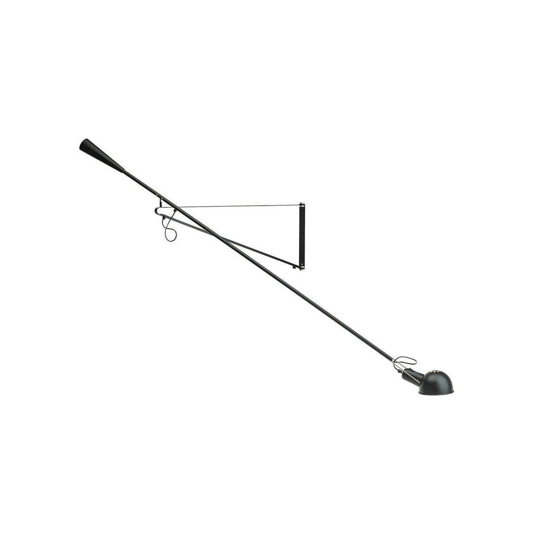 Adjustable Wall Lamp with Extended Arm and Rotating Shade, Cast Iron Counterweight