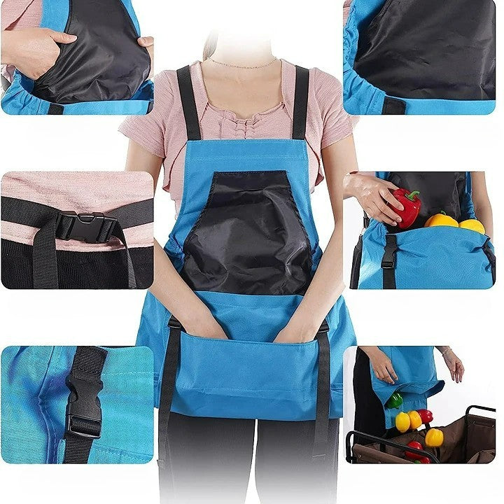 Garden Apron with Oxford Fabric and Cross Back Straps, Adjustable Fit
