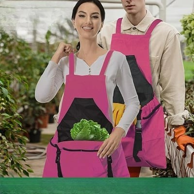 Garden Apron with Oxford Fabric and Cross Back Straps, Adjustable Fit