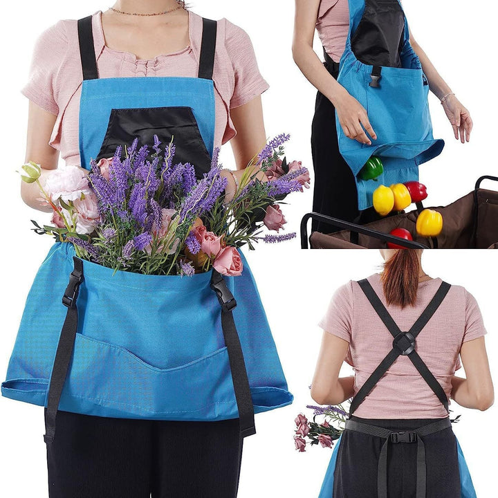 Garden Apron with Oxford Fabric and Cross Back Straps, Adjustable Fit