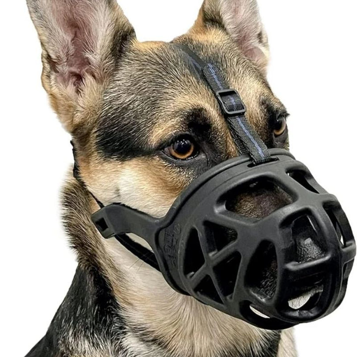 Open Basket Dog Muzzle with Adjustable Straps and Training Guide