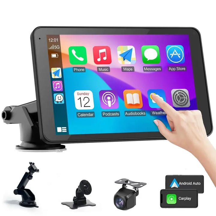 Wireless Car Display with Backup Camera and Voice Control for Navigation