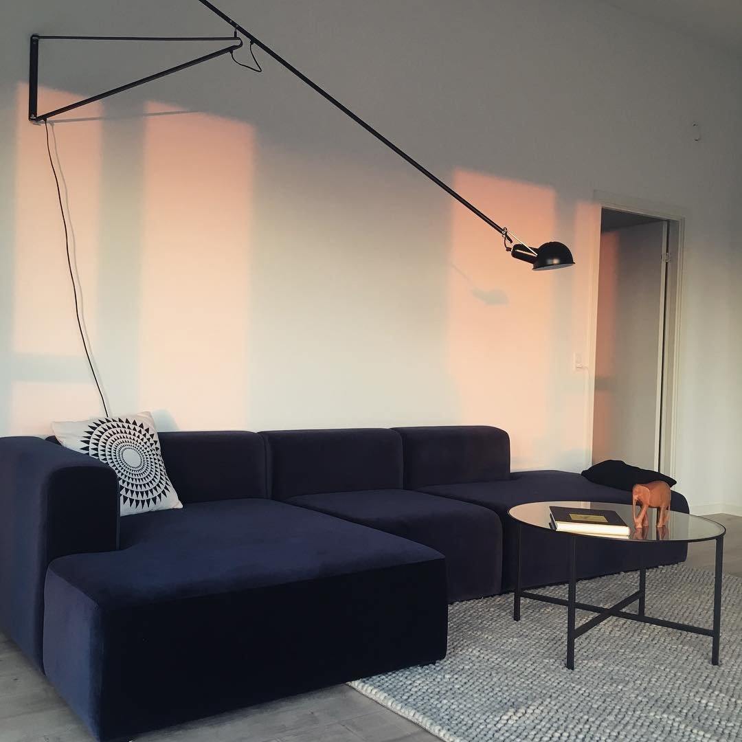Adjustable Wall Lamp with Extended Arm and Rotating Shade, Cast Iron Counterweight