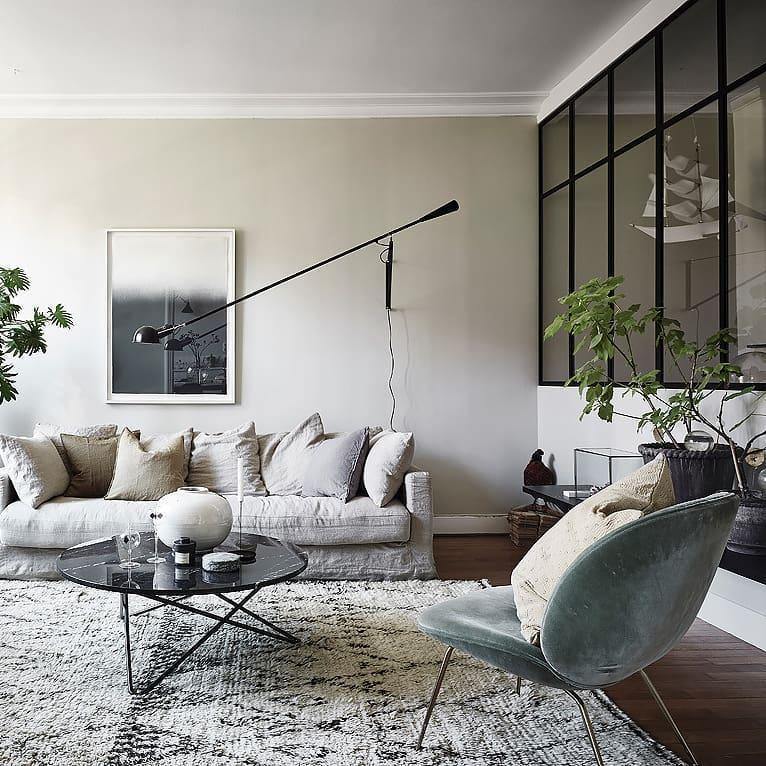 Adjustable Wall Lamp with Extended Arm and Rotating Shade, Cast Iron Counterweight