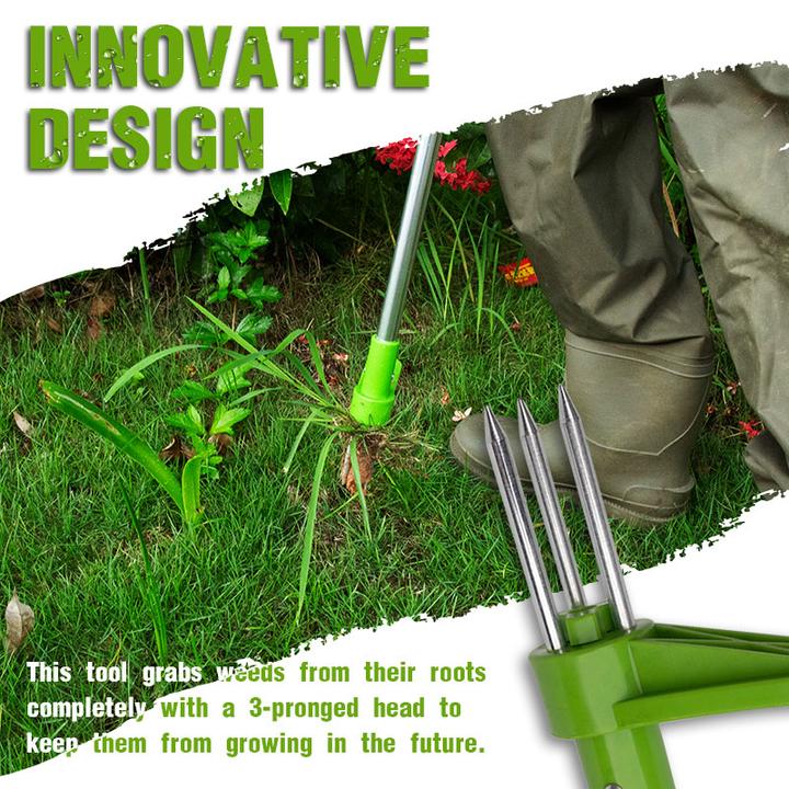 Standing Weed Puller with Triple Steel Claws and Foot Pedal Leverage