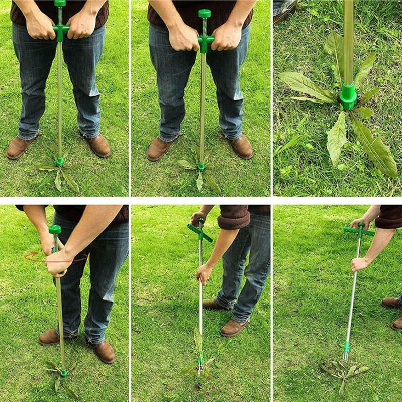 Standing Weed Puller with Triple Steel Claws and Foot Pedal Leverage