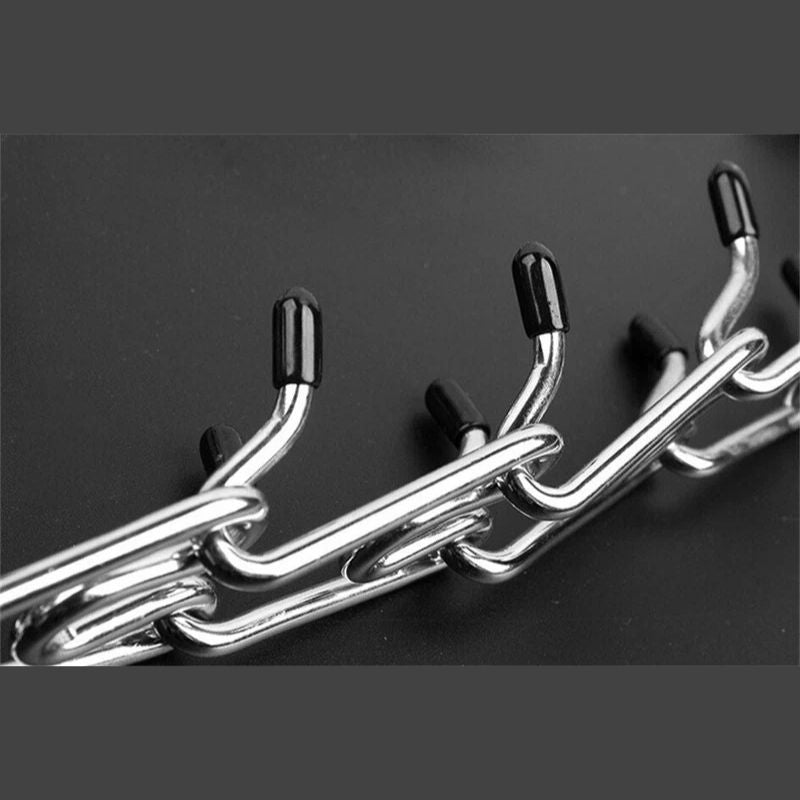Metal Training Collar with Rubber-Tipped Links and Adjustable Fit