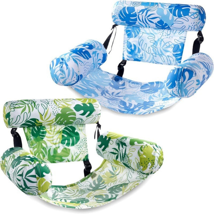 Inflatable Pool Float Chair with Mesh Seat and Adjustable Straps, 250lb Capacity