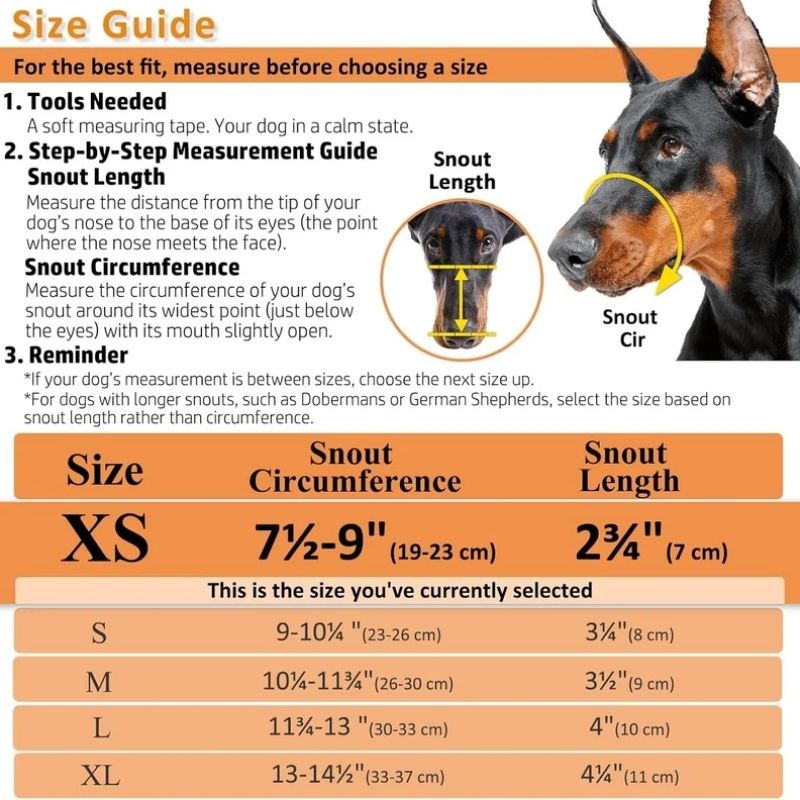 Open Basket Dog Muzzle with Adjustable Straps and Training Guide
