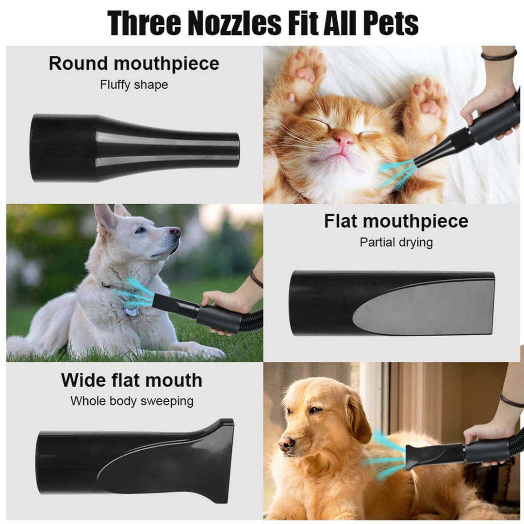 High Velocity Dog Grooming Dryer with Adjustable Heat and Extended Flexible Hose