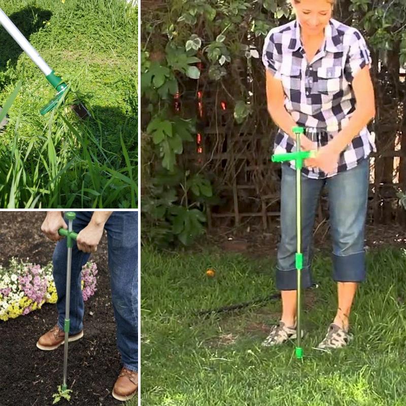 Standing Weed Puller with Triple Steel Claws and Foot Pedal Leverage