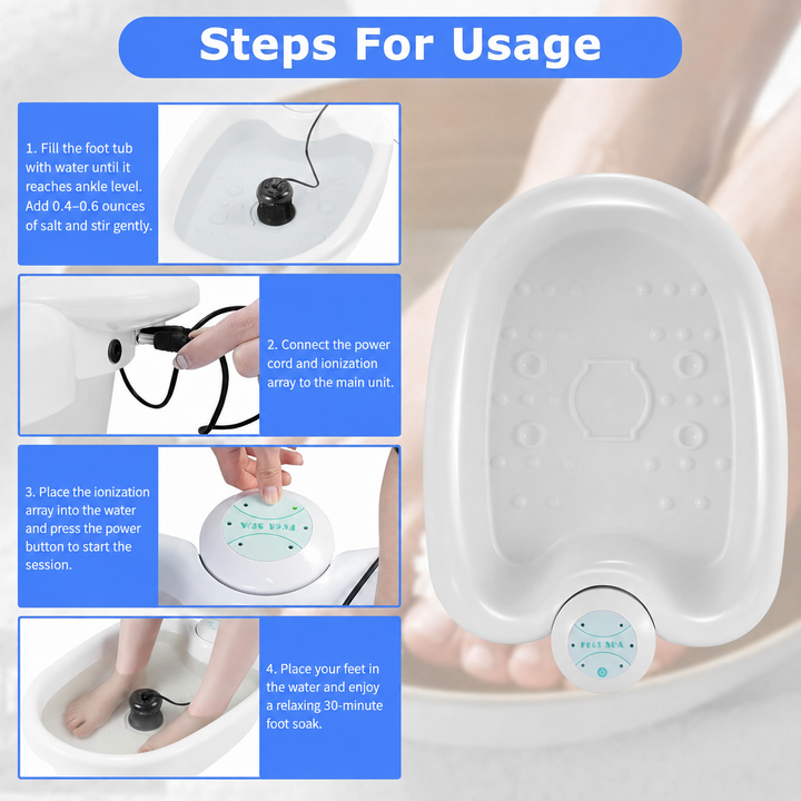 Ionic Foot Spa with Digital LED Timer and Ionization Array