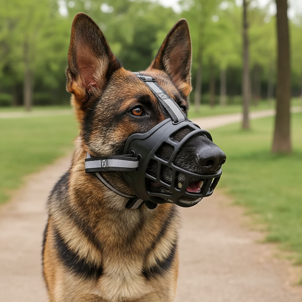 Breathable Mesh Dog Muzzle with Adjustable Straps, 6 Sizes for 10-130lb Dogs