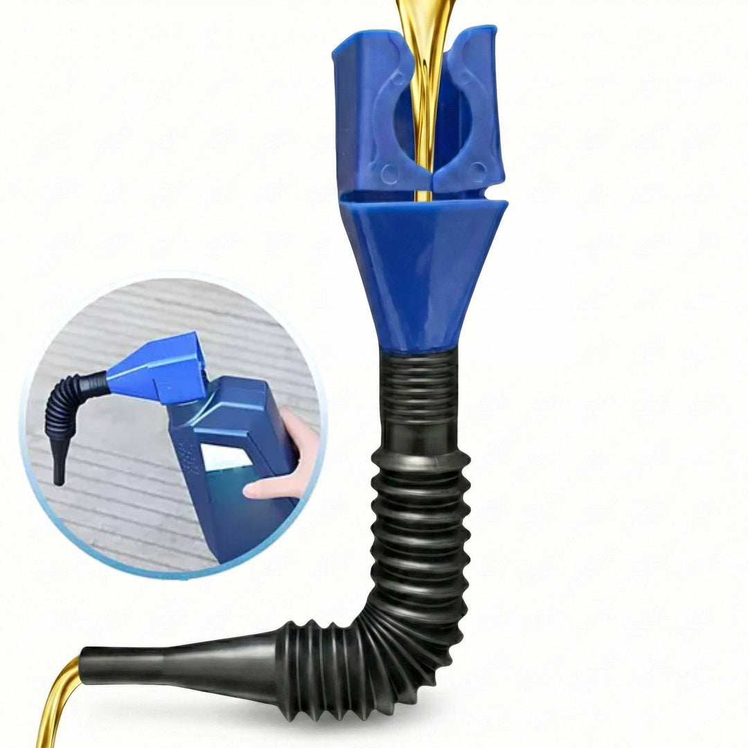 Hands Free Wide Mouth Oil Funnel, Spill Free Fuel Funnel with Flexible Extended Hose for Cars, Trucks and Motorcycles