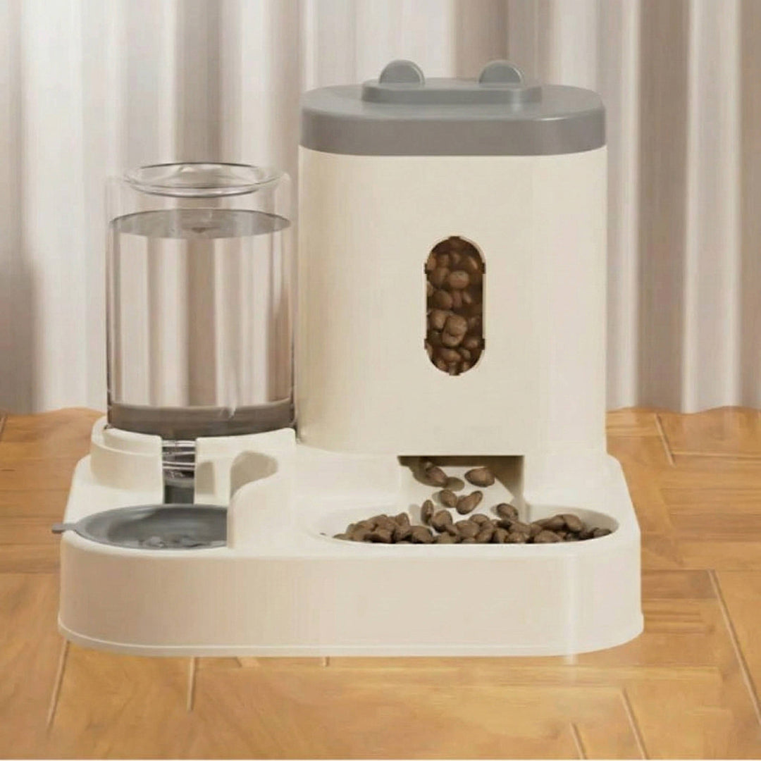 Automatic Cat Water Dispenser with Integrated Food Bowl for Dogs and Cats