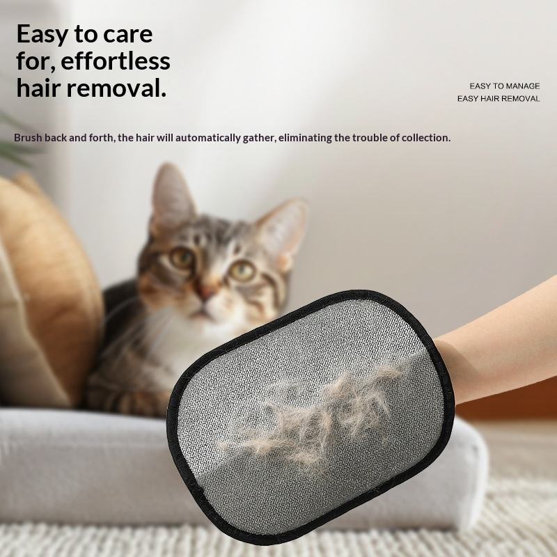 Pet Grooming Gloves with Double-Sided Design and Anti-Static Surface, Washable