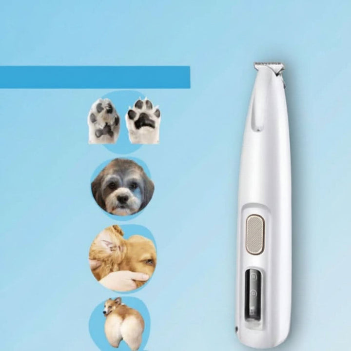 Quiet Pet Grooming Trimmer with Ceramic Blades and LED Light for Dogs and Cats