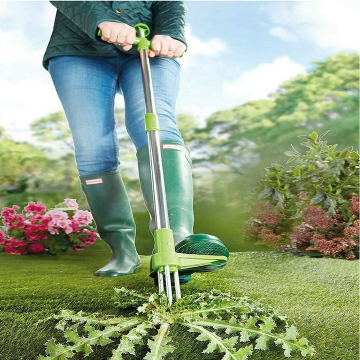 Standing Weed Root Puller with 36-Inch Handle and Foot Pedal