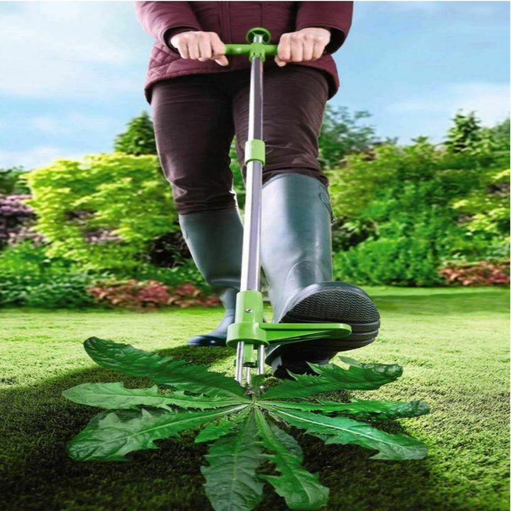 Standing Weed Root Puller with 36-Inch Handle and Foot Pedal