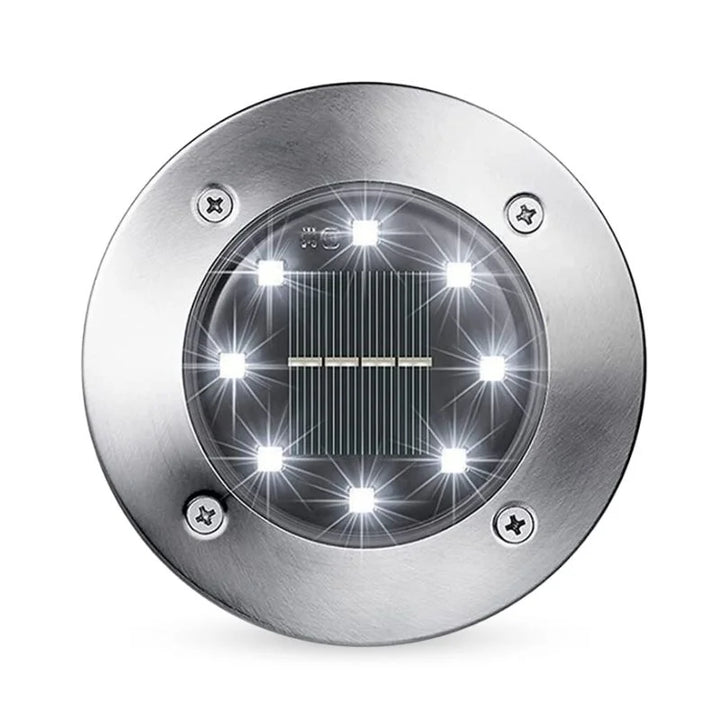 Solar Path Lights with Warm White LED and Rechargeable Battery, Stake or Surface Mount