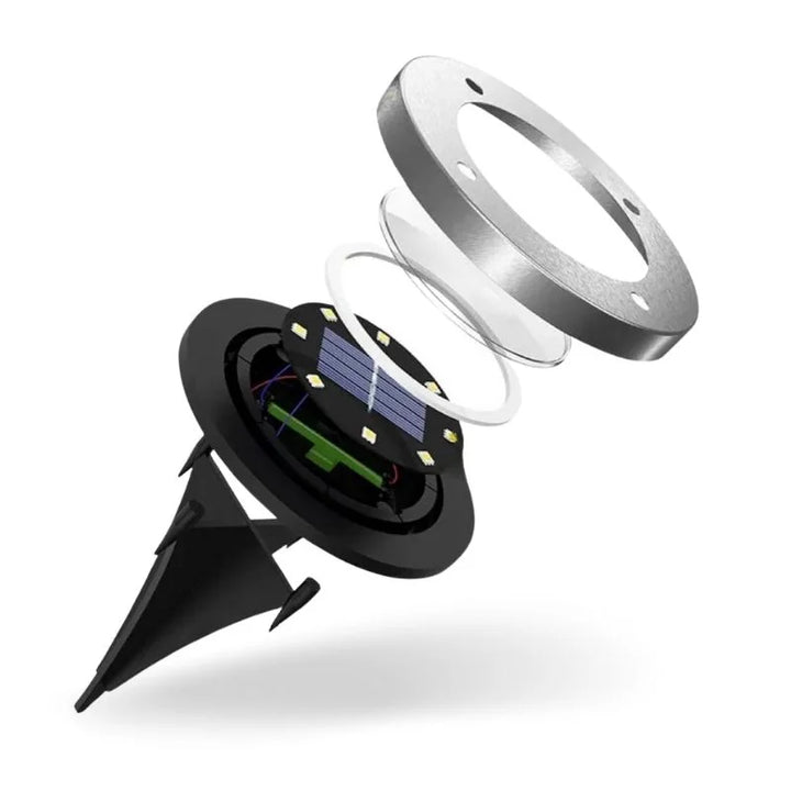 Solar Path Lights with Warm White LED and Rechargeable Battery, Stake or Surface Mount