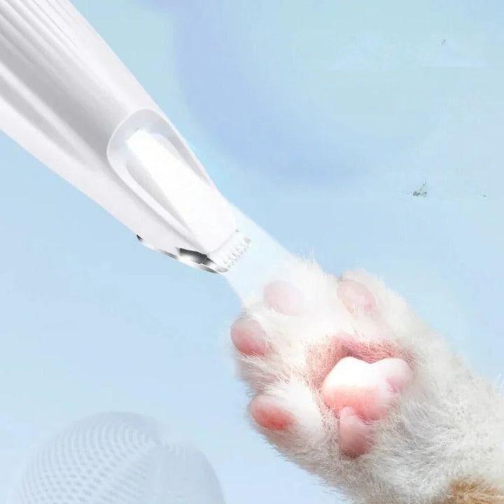 Cordless Pet Trimmer with Rounded Blade Tips and Detachable Head for Paws, Ears, Face