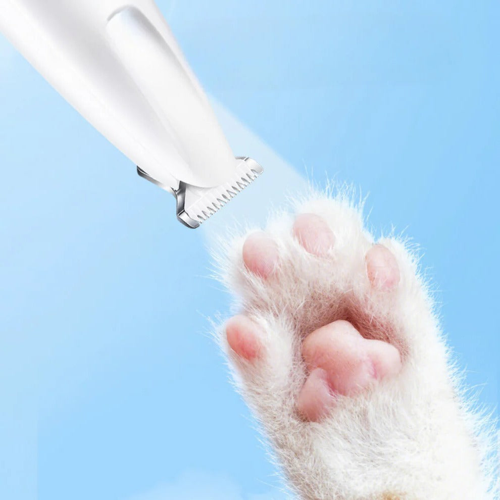 Cordless Pet Trimmer with Rounded Blade Tips and Detachable Head for Paws, Ears, Face