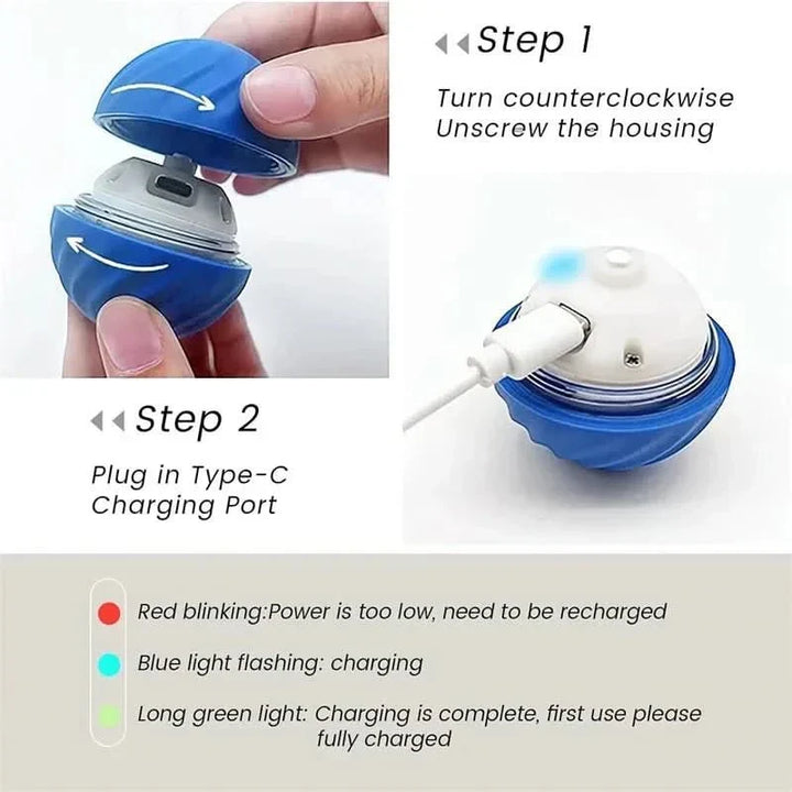 Automatic Moving Dog Ball with Rubber Exterior and 180-Minute Runtime