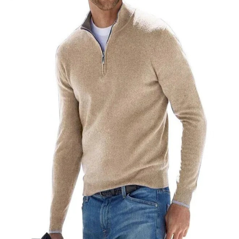 Cashmere Sweater Mens Zippered for Casual Wear
