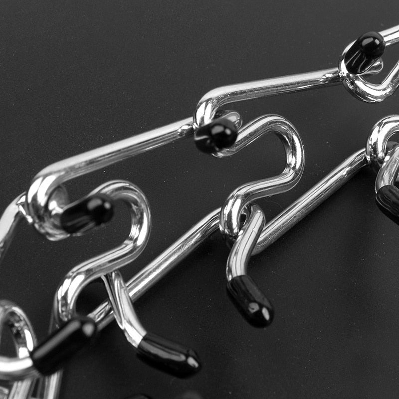 Metal Training Collar with Rubber-Tipped Links and Adjustable Fit