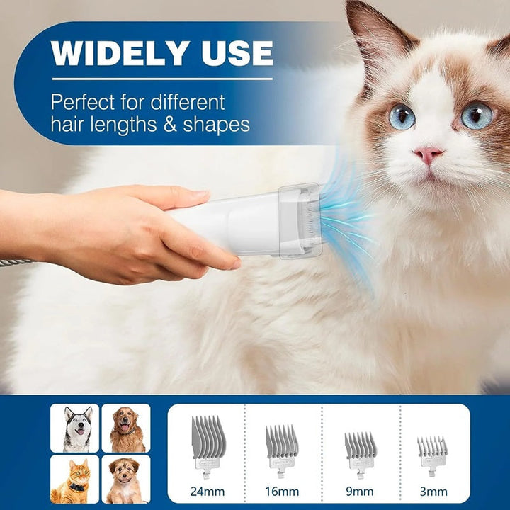 5-in-1 Dog Grooming Kit with with Pet Hair Vacuum and Clipping Tools