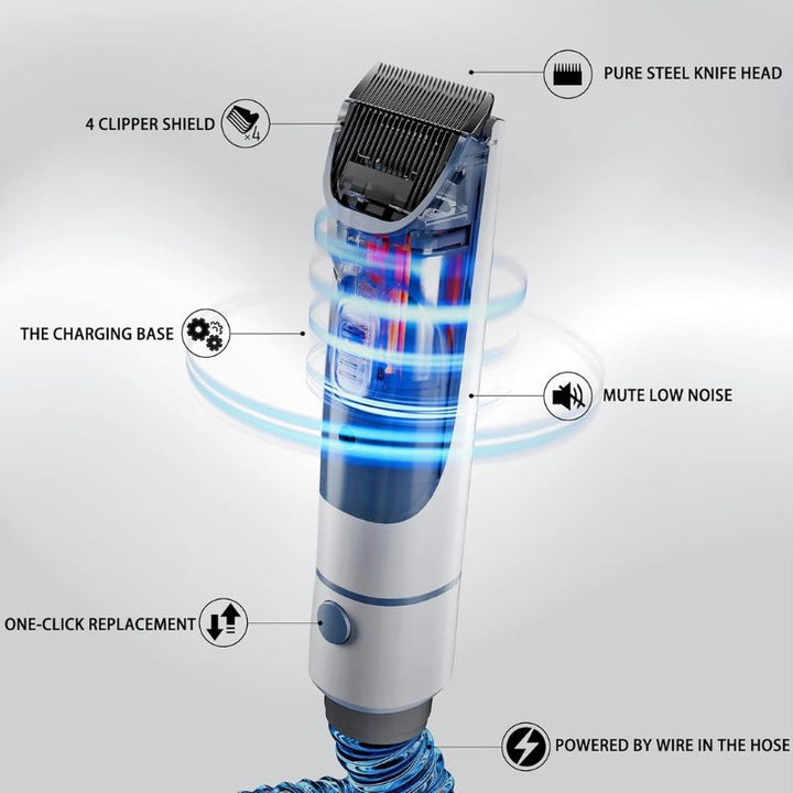 5-in-1 Dog Grooming Kit with with Pet Hair Vacuum and Clipping Tools