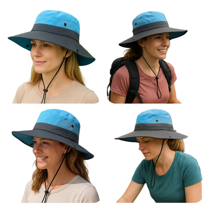 Foldable Sun Hat, UV Protection Fisherman Style with Adjustable Strap