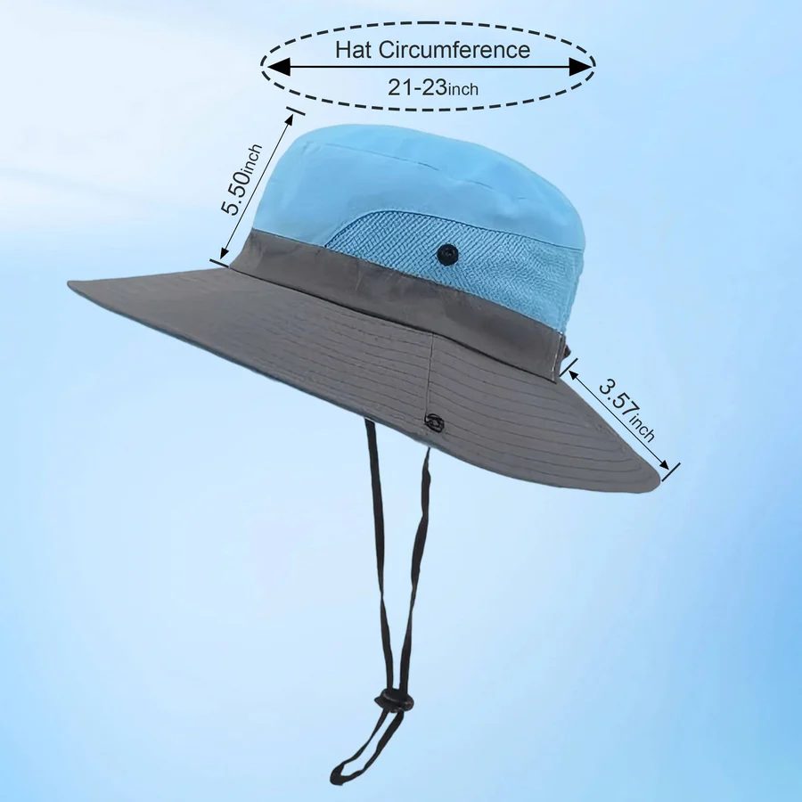 Foldable Sun Hat, UV Protection Fisherman Style with Adjustable Strap