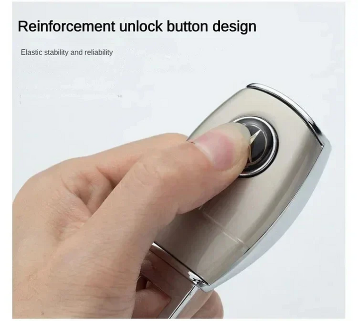 Rigid Seat Belt Buckle Access Clip, Plug and Play Design