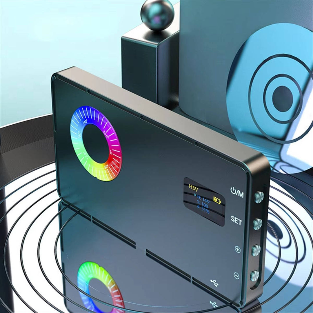 USB Rechargeable RGB Photography Light, Portable Camera Selfie Light for Live Streaming Vlogging with Color Changing Modes