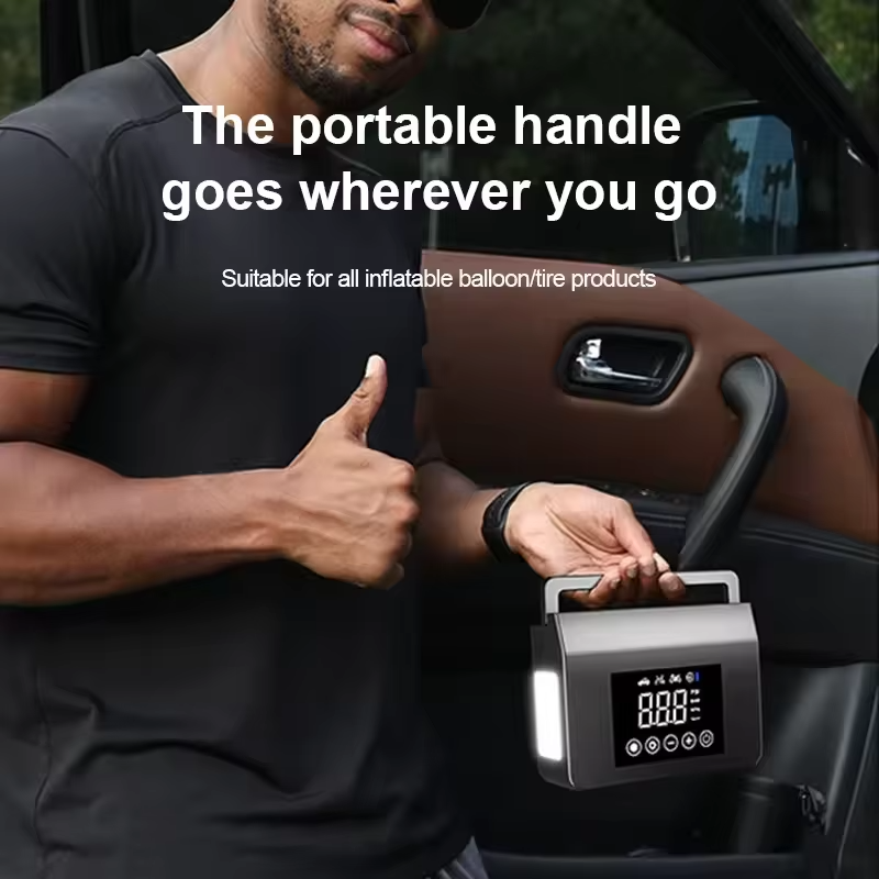 Fast Portable Car Jump Starter With Tire Air Compressor, Digital Screen