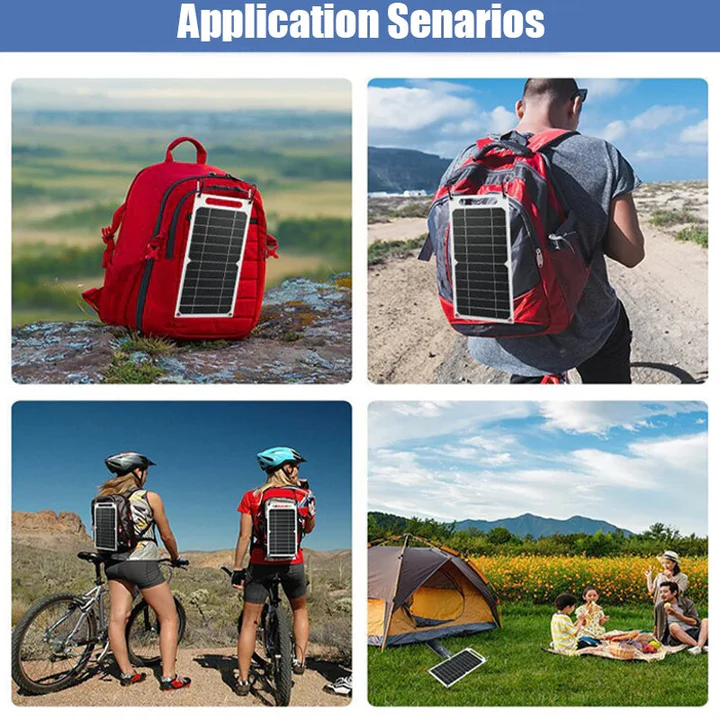 Waterproof Solar Panel with Portable USB Battery