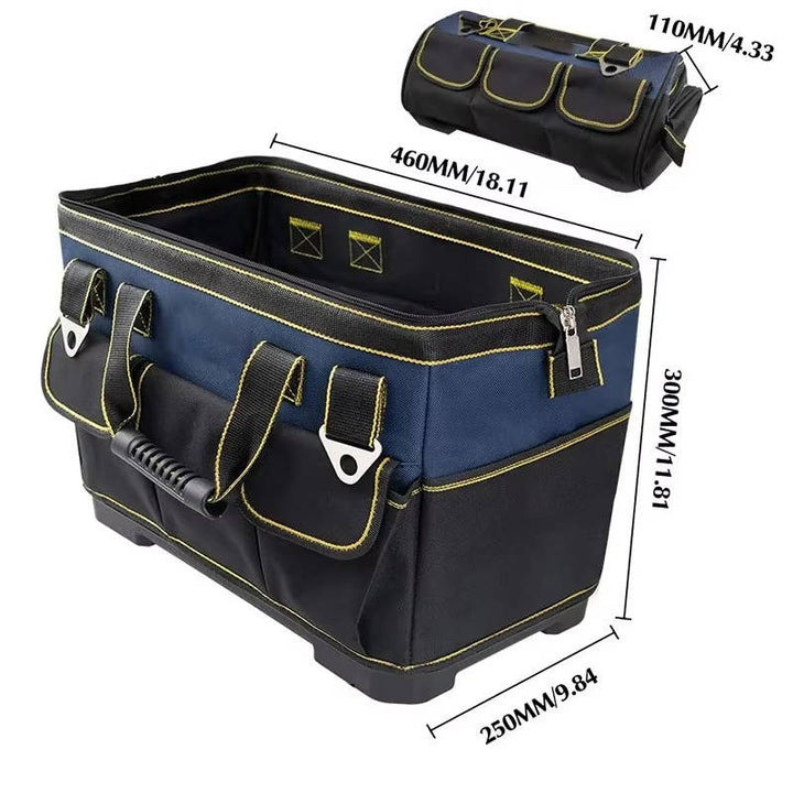 Heavy Duty Tool Bag with Wide Mouth and Waterproof Base