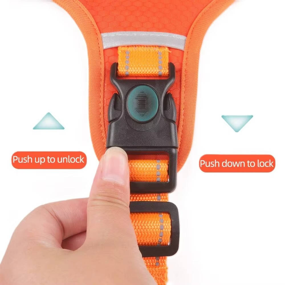 Adjustable Reflective No Pull Dog Harness, Breathable Mesh Saddle Harness for Small to Medium Dogs and Cats