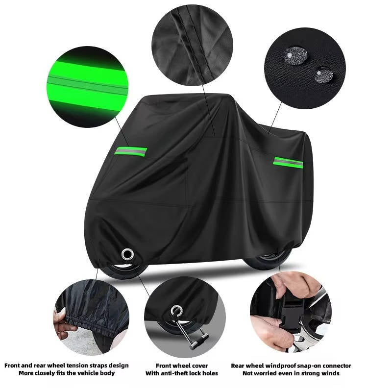 Waterproof Universal Motorcycle Cover for Outdoor Use, Dustproof, Sun Protection