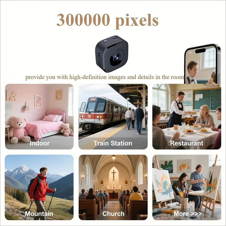 Wireless Mini 4K Wi-Fi Indoor Security Camera With Night Vision Motion Detection
