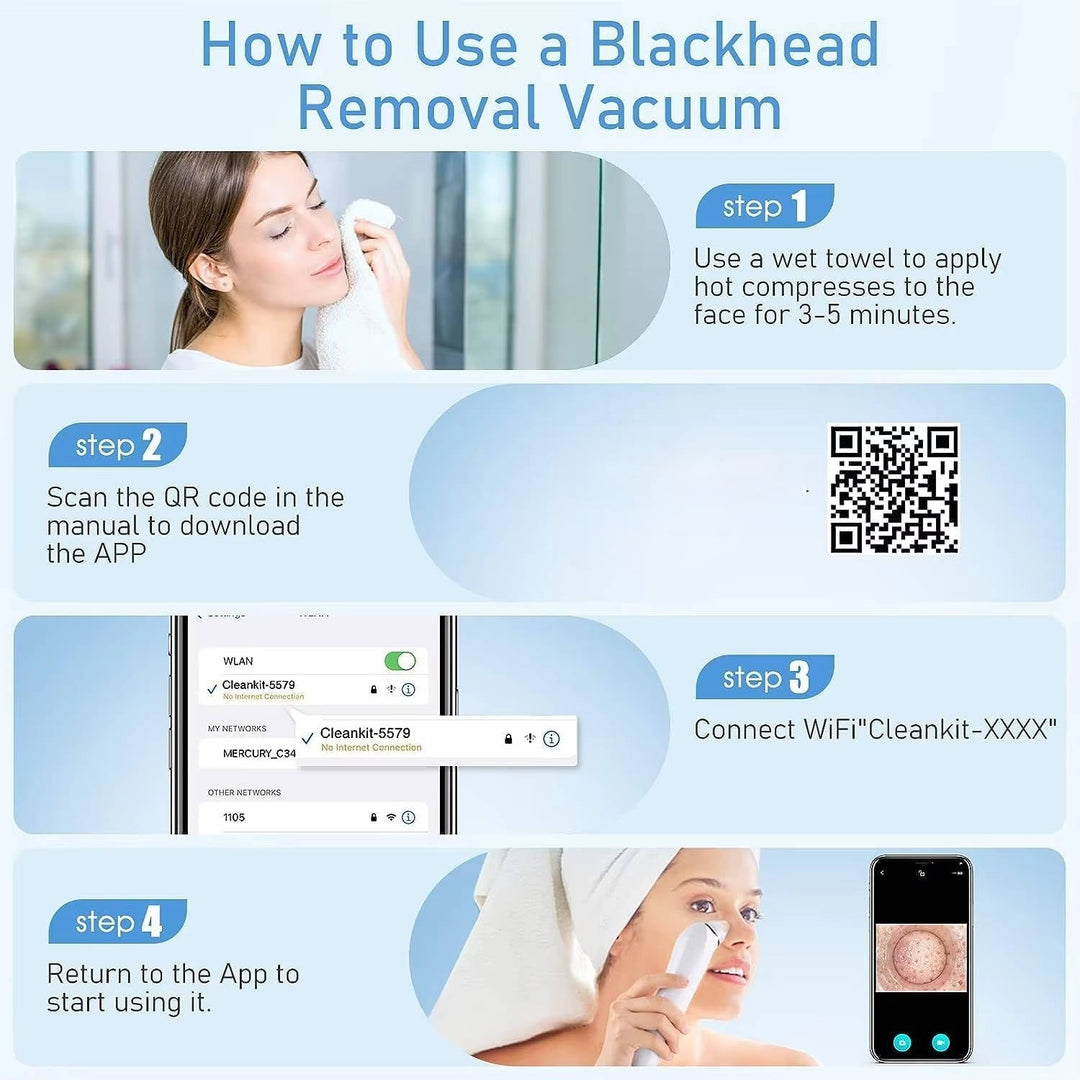 Blackhead Remover Vacuum with Camera, USB Interface Type Pore Vacuum, Black Head Extractions Tool