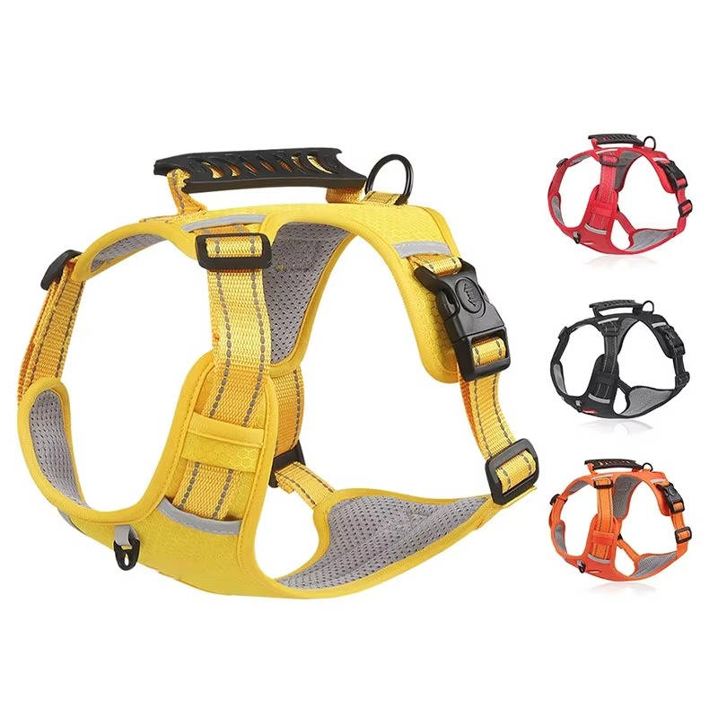 Adjustable Reflective No Pull Dog Harness, Breathable Mesh Saddle Harness for Small to Medium Dogs and Cats