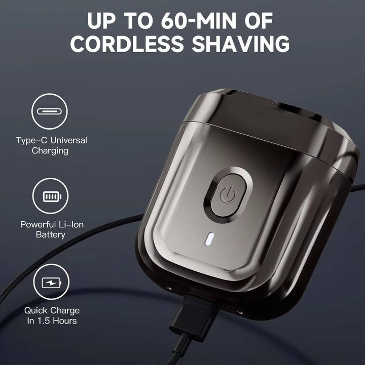 Waterproof Portable Electric Shaver for Men Rotary Razor USB Rechargeable