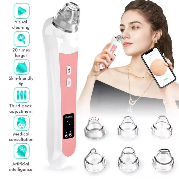 Blackhead Remover Vacuum with Camera, USB Interface Type Pore Vacuum, Black Head Extractions Tool