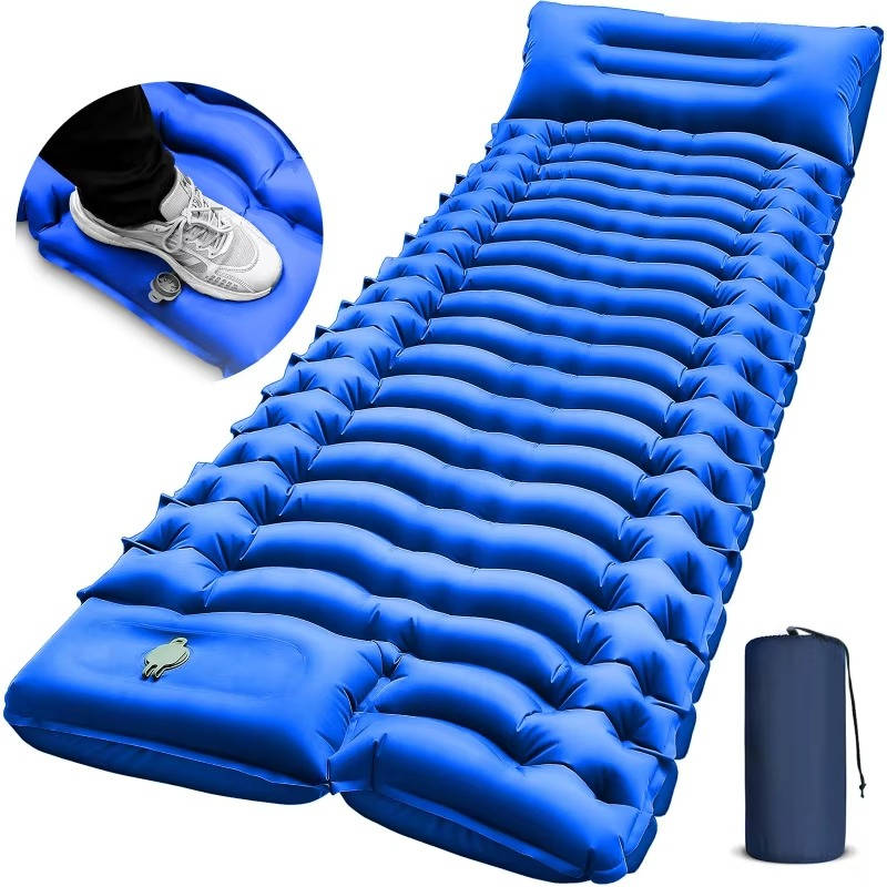 Ultralight Inflatable Sleeping Pad for Camping with Pillow Built in