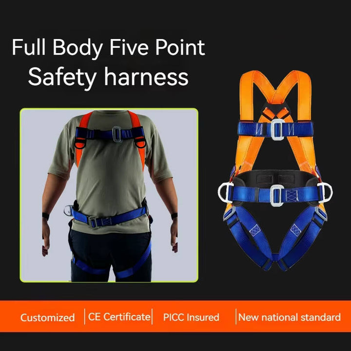 Safety Harness for Roofing with Shock Absorbing Lanyard, Updated Comfortable Waist Pad