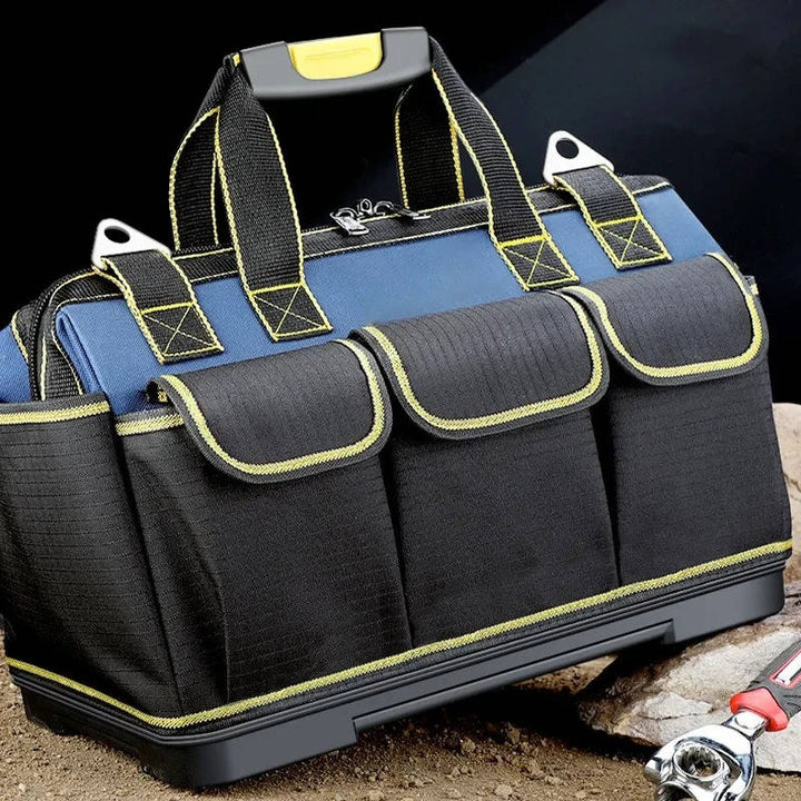 Heavy Duty Tool Bag with Wide Mouth and Waterproof Base